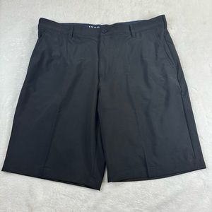 Izod Golf Mens Size 38 Black Flat Front Casual Active Shorts